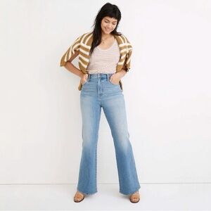 Madewell 11” High Rise Flare Jean Stretch Denim Caine Wash Size 23 Retro 70s